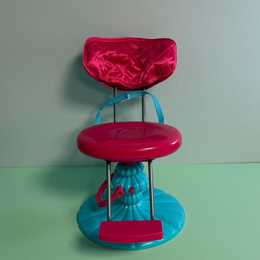 Journey Girls Doll Pink & Blue Hair Dresser Chair, Kids Doll Accessory Toy